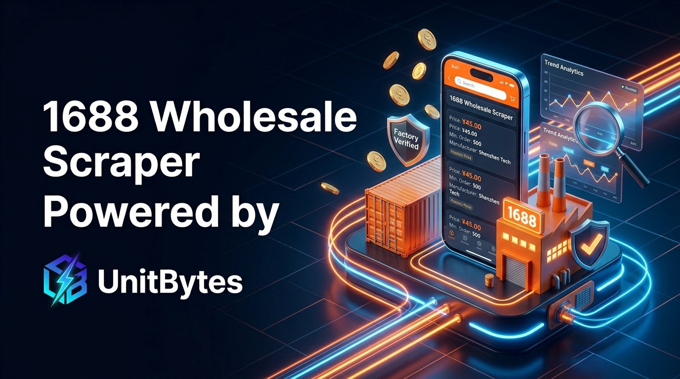1688.com Wholesale & Factory Scraper API Banner