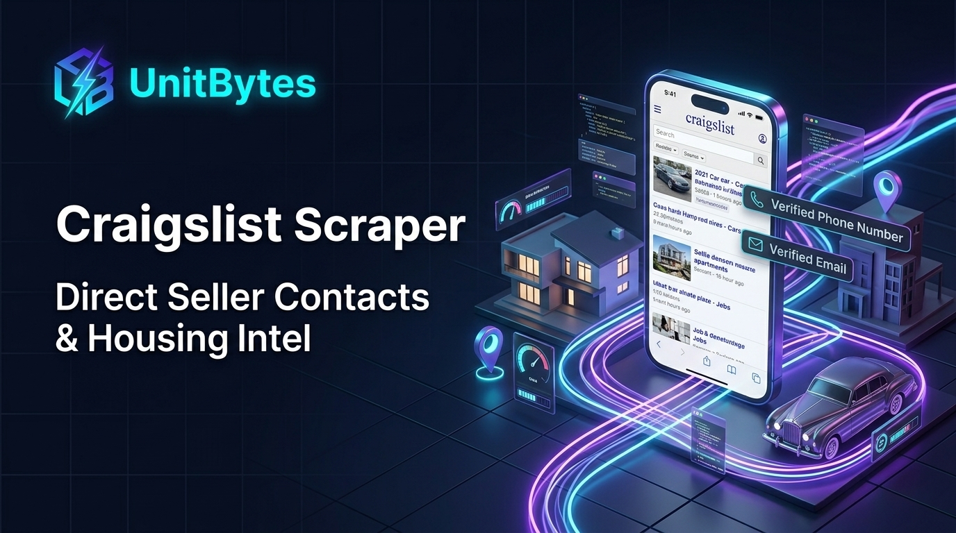 Craigslist Scraper API Banner - UnitBytes Enterprise Web Data Engine