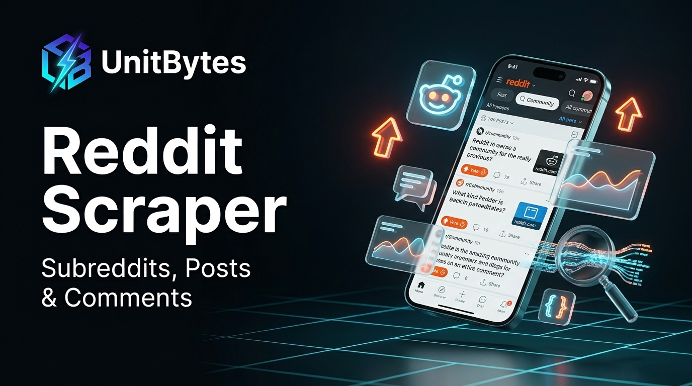 Reddit Search Scraper: Keyword Monitoring & Brand Mentions Banner - UnitBytes Enterprise Web Data Engine